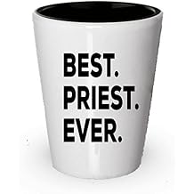 SpreadPassion Best Priest Ever Shot Glass - Catholic Ordination Orthodox - Anniversary Birthday Christmas Wedding - Funny - For A Gift Novelty Idea - Add To Gift Bag Basket Box Set 1