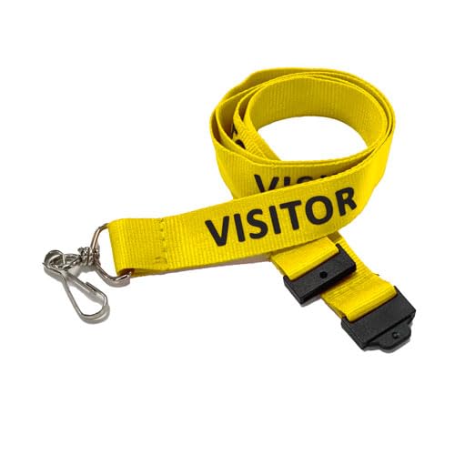 School Badges UK Visitor Lanyard with safety breakaway multiple colours 10 pack (Yellow)