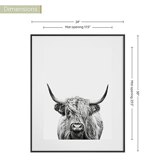 Homeforia 24 X 30 Picture Frame Black, Premium Metal 24X30 Puzzle Frame Matted To 18X24 Photo, 24 X 30 Frame Black Matted To 18 X 24 Picture, Tempered Glass, Wall Hook Included, Set Of 1 #TOP2