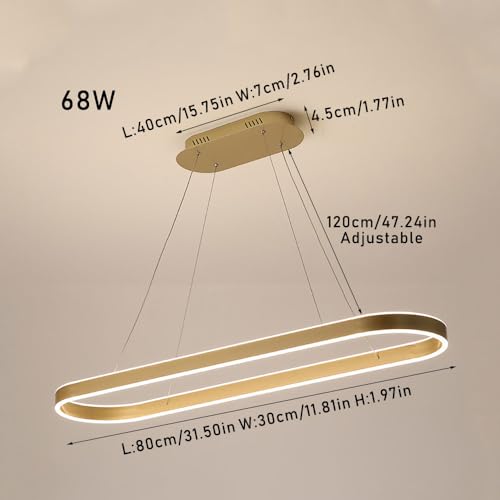 Lampe suspendue LED 3000-6000K or moderne pour table longue - 8