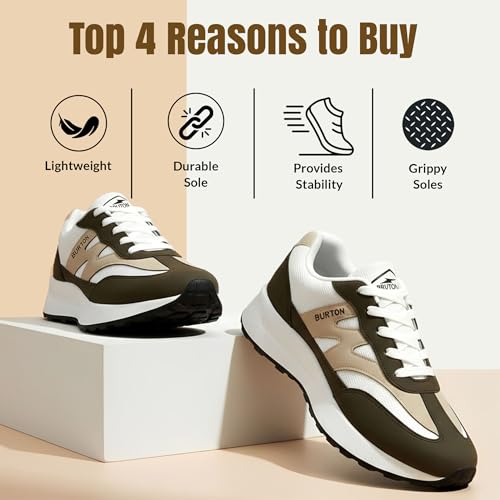 Image of BRUTON Fyrox-617 Men's Running Shoes | Lightweight Sports Shoes for Men | Comfortable Walking Jogging Gym Shoes | Lace-Up Flexible Daily Use Footwear