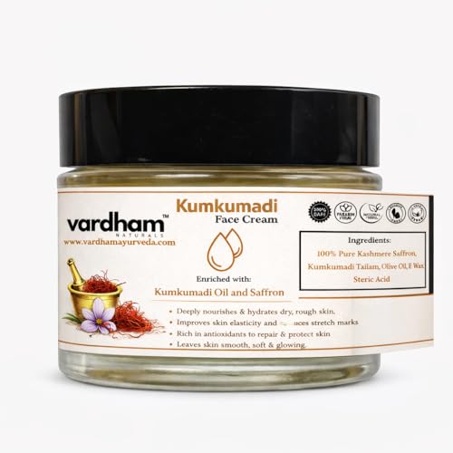 Image of Naturals Kumkumadi Face Cream with Saffron & Kumkumadi Oil | Ayurvedic Skin Brightening Cream for Glowing Skin | Reduces Dark Spots & Pigmentation | 30g