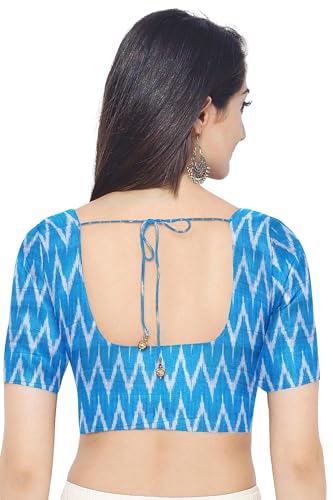 Image of Chalostore Cotton Pochampally ikat unstitched blouse, Kurthi, long frock fabric material for women (1 meter, 2 meters & 3 meters)