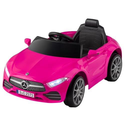 LEADZM Kinder Elektroauto 12V mit 2.4G-Fernbedienung – Elektrofahrzeug 2-türig mit MP3, Hupe, LED-Leuchten (Rosa1)