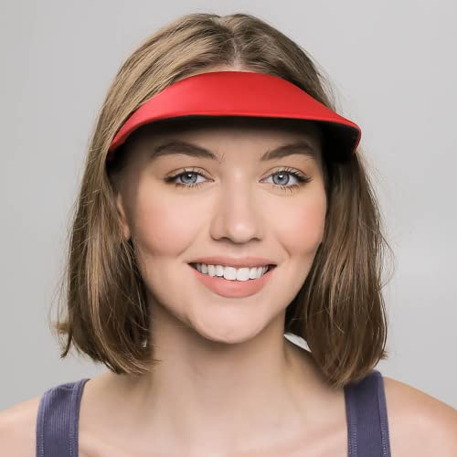 No Headache Sun Visors For Women | Square Brim | Visor Hats For Women | Golf And Tennis Visor | Resort Visor | For All Seasons - Rose Red #TOP2