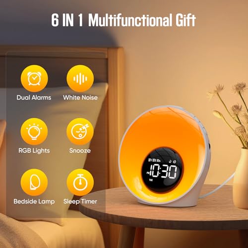 Lampe de réveil avec 30 sons pour dormir et minuteur programmable - 2