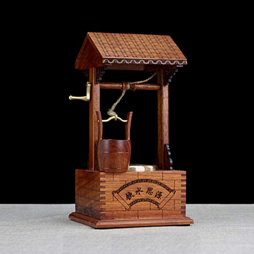 ShXiXJ Puppen HäUser aus Holz Miniatur Kreativer Chinesisches Altes Brunnenmodell(GrößE:12 * 12 * 23cm) – Bild 3