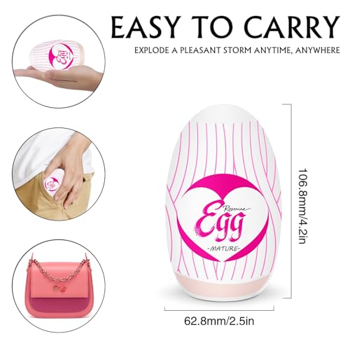 Image of Egg Male Masturbators for Penis Training,Textured Stroker Pocket Pussy Stretchable Stimulator Sleeve with Strong Suction, Realistic Portable Anal Sex Toys for Men（Oral-Style）