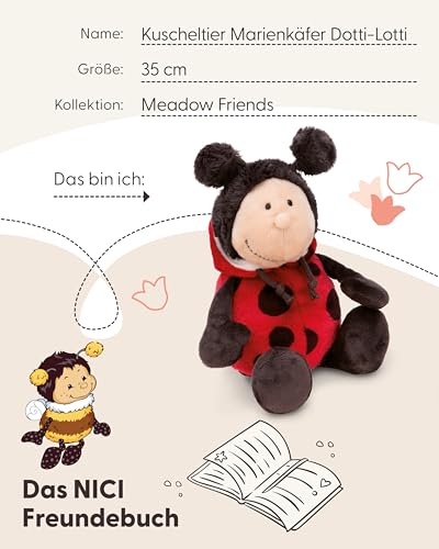 NICI Kuscheltier Marienkäfer Dotti-Lotti 35cm - rot - Stofftier aus weichem Plüsch, niedliches Plüschtier zum Kuscheln und Spielen, für Kinder & Erwachsene, tolle Geschenkidee - 61636