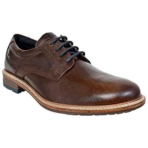 Image of Hx London Men's Leather Lace-Up Derby Uniform Dress Shoes