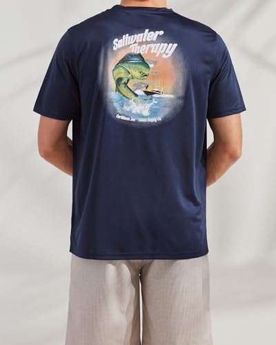 CARIBBEAN JOE Men's Rash Guard, Saltwater Therapy Long Sleeve Sun Protection Swim, Beach and Fishing T-Shirt Top4