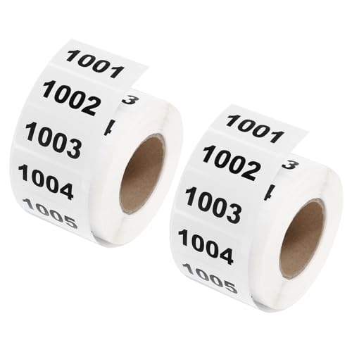 Étiquettes autocollantes étanches uxcell avec numérotation consécutive 1001-2000