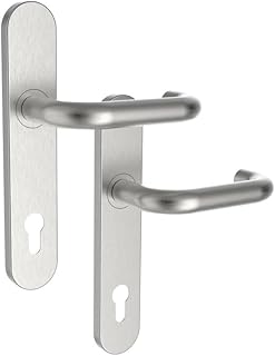 Edelstahl Drückergarnitur PERUN - Klinke-Klinke - Matt gebürstet - Gefedert - 72/92 - BB/PZ (PZ 92 mm)