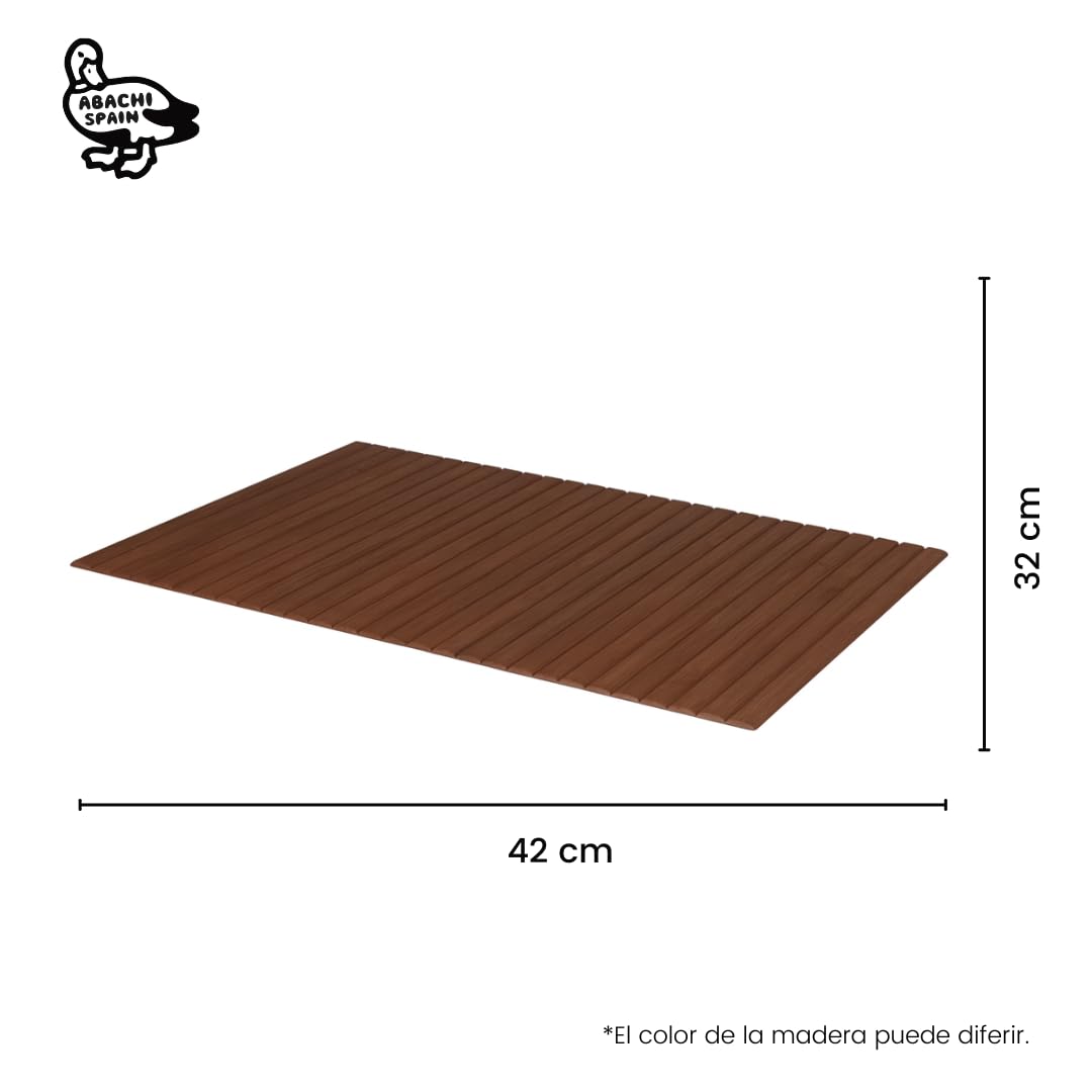 Bandeja de Madera Natural para Sofá Resistente al Calor 42x32 cm Marrón