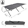 BB Sport Brandina Campeggio Letto Pieghevole 190 x 64 x 41 cm Stabile 180 kg Militare Viaggio Portatile Resistente Tubolare Acciaio 600D Tessuto Oxford Borsa da Trasporto Letto, Colore:grigio