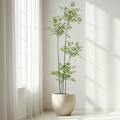 Giegxin 6ft Faux Bamboo Tree Indoor Artificial Nandina Tree Realistic Large Fake Plants Potted...
