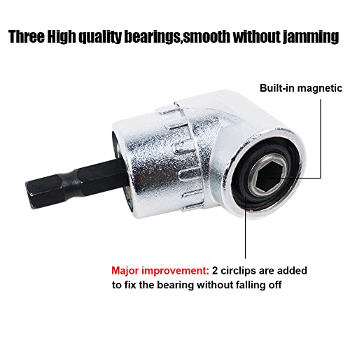 Autotoolhome Flexible Drill Bit Extension With Right Angle Drill Adapter Flex Shaft For Electric Screwdriver Power Impact Drill Magnetic Hex Shank Quick Change 11.5" Long #TOP4