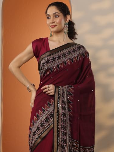 Image of Libas Silk Blend Womens Saree