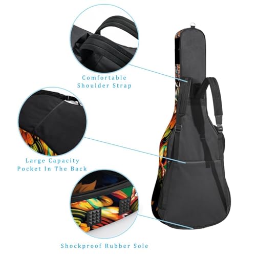 JRHEJTFZ Housse pour guitare acoustique de 1,9 cm d’épaisseur – Imperméable – Durable et élégant – Motif chouette, Multicolore 5., 42.9×16.9×4.7 in, Motif imprimé tendance - Les Beatles, Paul McCartney, John Lennon, RIngo Starr, George Harrison JRHEJTFZ Housse pour guitare acoustique de 1,9 cm d'épaisseur - Imperméable - Durable et élégant - Motif chouette, Multicolore 5., 42.9x16.9x4.7 in, Motif imprimé tendance – Image 4