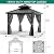 10' x 10' Aluminum Frame Permanent Gazebo, Galvanized Steel Double Roof Outdoor Pavilion with Removable Curtains and Netting for Backyard, Lawn & Patio