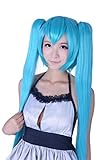 L-email Hatsune Miku Vocaloid Long Straight Ponytails Lolita Cosplay Wigs Blue