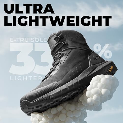 Image of NORTIV 8 Men's Tactical Hiking Lightweight Cushion Sole for Work All Day Side Zipper Motorcycle Combat Military Boot Arch Support 8 Inches Terrascope