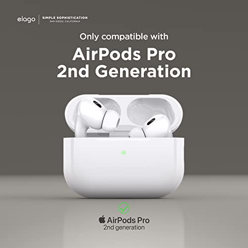 elago Capa Armor compatível com AirPods Pro 2 – Cordão incluído, suporta carregamento sem fio, resis