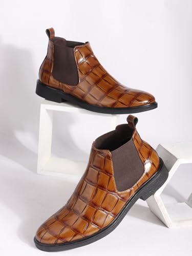 Image of Carlton London Men's Chelsea Slip-On Round Toe Comfortable Boot
