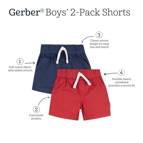 Image of Gerber Baby & Toddler Boys & Girls Stretch Chino Shorts