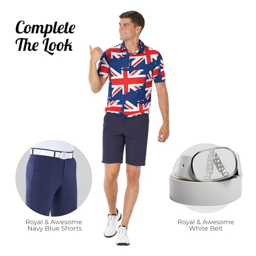 Image of Royal & Awesome Funny Golf Shirts for Men, Mens Golf Shirt, Crazy Golf Shirts for Men, Fun Golf Polos for Men, Mens Polo Golf