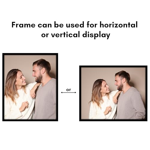 Image of Americanflat 17x21 Picture Frame with Polished Plexiglass - Streamline Collection - Thin Border Picture Frame for Wall Display - Hanging Hardware Included - Black