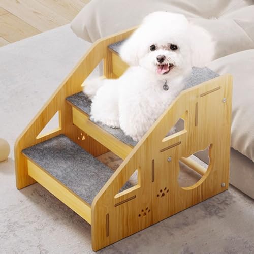 Escalones para perros y escalera de madera antideslizante para sofá 4
