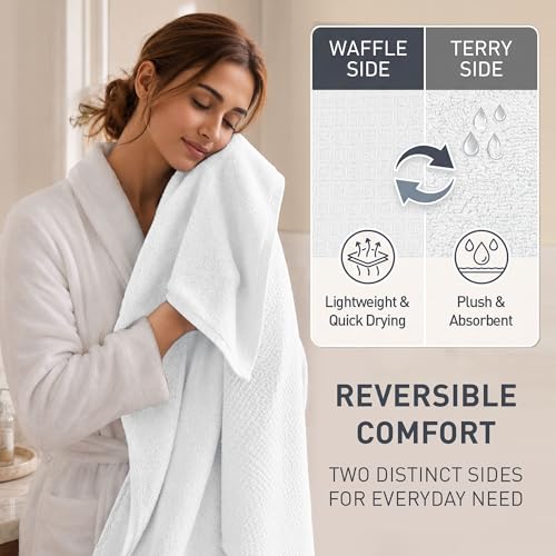 Image of MYTRIDENT Towels for Bath, Finesse Fashion Premium Towel Collection, 100% Cotton Towel, 1 Bath Towel for Men /Women, Highly Absorbent Towels for Bath, 600 GSM, White