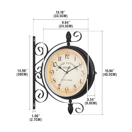 Horloge suspendue style gare double face pour optimiser l'espace - 5