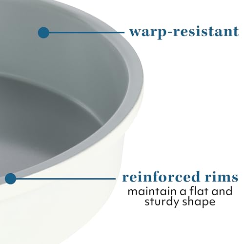 Sur La Table Kitchen Essentials Bake Sale 9 Inch PFOA, PFAS, PTFE Free Nonstick Round Cake Pan - Linen White - Image 5