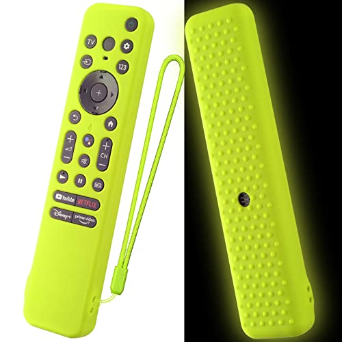 Silicone Cover for Sony RMF-TX800U RMF-TX900U Voice Remote Contorl 2022, Anti-Shock Protective Case Compatible with Sony 4K Ultra HD TV X80K X90K X95K Series Remote(Glow Green)