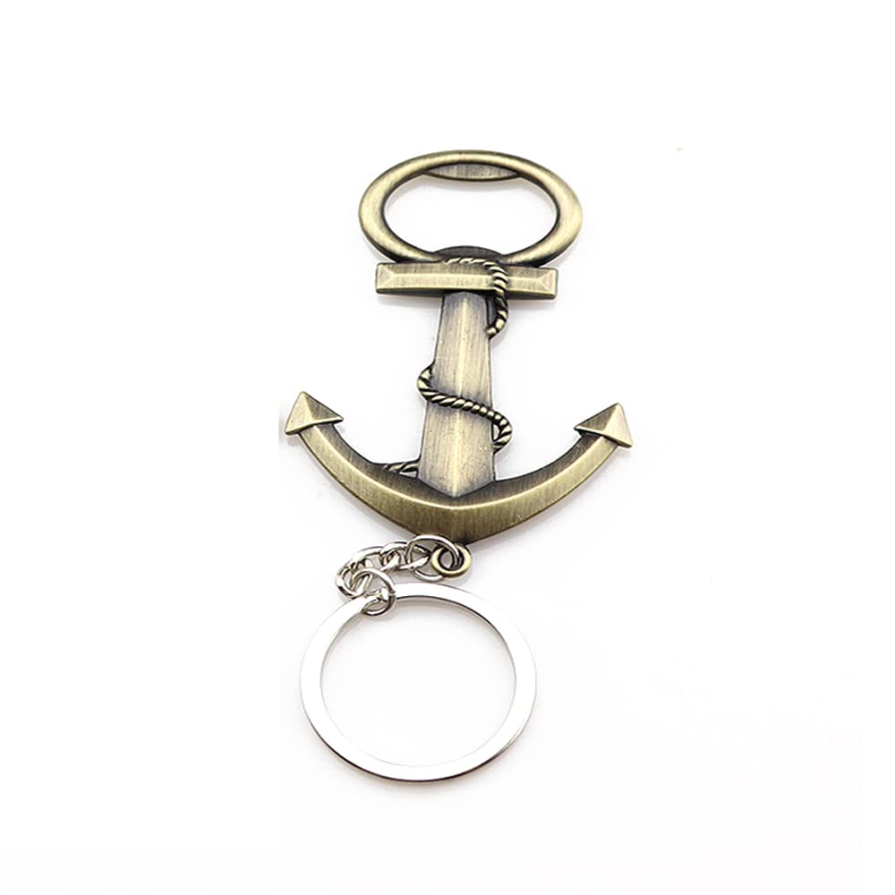 ARFUKA Bottle Opener Keyring Metal Anchor Pendant Beer Opener Beverage Soda Beer Bartender Bottle Opener Keychain Christmas Birthday Gift for Men and Women