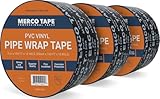 TAPEWELL PVC Tape Corrosion Protection Pipe Wrap Tape, 2' x 100 Ft. 10 Mil Thick, Pack of 3