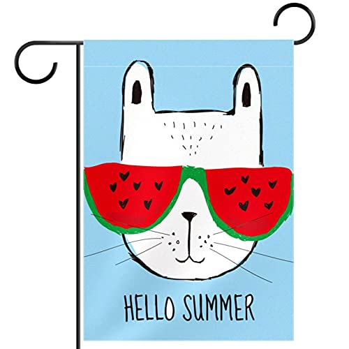 Drapeau de jardin chat en polyester pongé de qualité supérieure 30x45cm