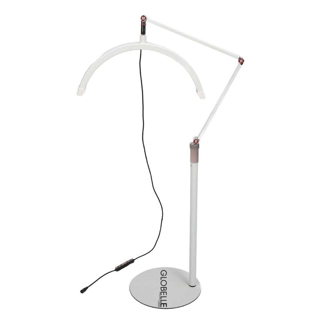 GLOBELLE 20W (16 Inches) Half Moon Foldable LED Lamp with Phone Holder - Professional Light for PMU, Nail Art, Eyelash, Tattoo & Facial Procedures (White)-image-9