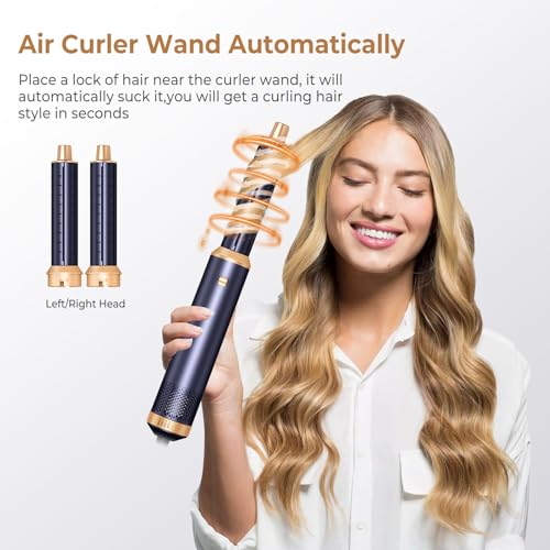 Image of 5 in 1 Hair Dryer Brush Set, Negative Ion Blow Dryer Brush Upgrade Hot Air Brush Air Styler Curling Wrap Air Curler, Curling Iron Hair Styling Tools As A Gift for Straight /Curl /Drying /Smoothing