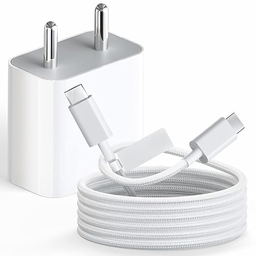 Image of iPhone Charger Adapter 20W Type C for iPhone 17 /17 Air /17 Pro /17 Pro Max, 16 /16 Plus /16 Pro /16 Pro Max, 15 /15 Plus /15Pro /15 Pro Max & Other Devices with 1 Meter USB C to Type C Data Cable