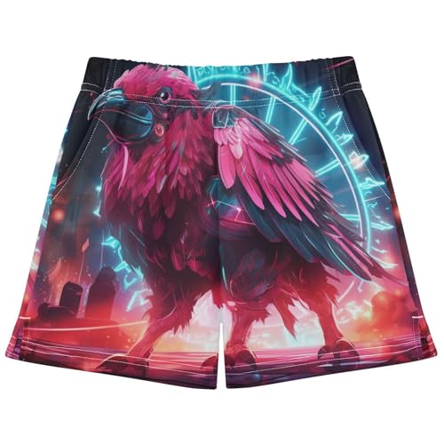 DDDIYEU Bison Rose éToilé Short de Bain Fille,Pantalon de Plage à Séchage Rapide,Maillot de Bain pour Enfants