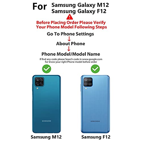 Image of Flip Cover Compatible with Samsung Galaxy M12 / F12 / A12 | Premium Leather Finish | Inbuilt Pockets & Stand | Flip Cover Back Case for Samsung Galaxy M12 / F12 / A12 (Blue)