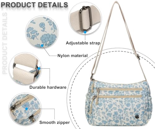 Image of Pealwel Casual Crossbody Bag with Anti Theft Pocket - Women Lightweight Water-Resistant Purse Bag