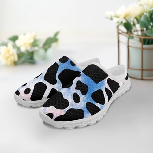 FOR U DESIGNS Women's Slip on Mules Lightweight Comfortable Breathable Open Back Flats for Casual Walking Summer Shoes3