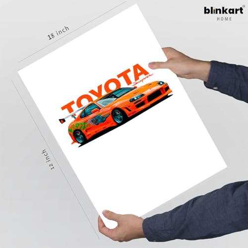 Image of BLINKART Toyota Supra MK4Car Posters Sticker Gift Items for Boys Room Wall Decor || Comes with Double-Sided Tape|| Decoration Bedroom Living Room Office Studio Decor | 12x18 In (A3) - CAR-276
