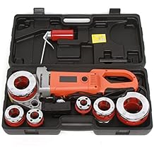 Electric Pipe Threader Machine, 2300W 110V Portable Handheld Electric Pipe Threader Kit with 6 Dies 1/2"-2" for Threading Galvanized Pipe, Iron & PP Pipe