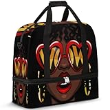 African American Women Foldable Travel Duffel Bag,...