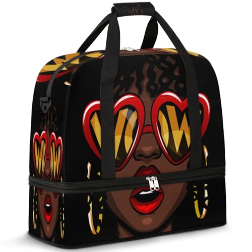 African American Women Foldable Travel Duffel Bag